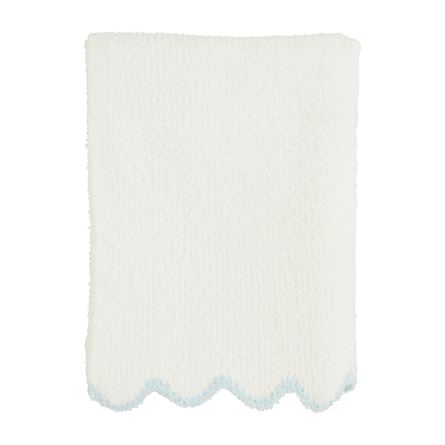 Blue Scallop Chenille Blanket - Brinhdeeks