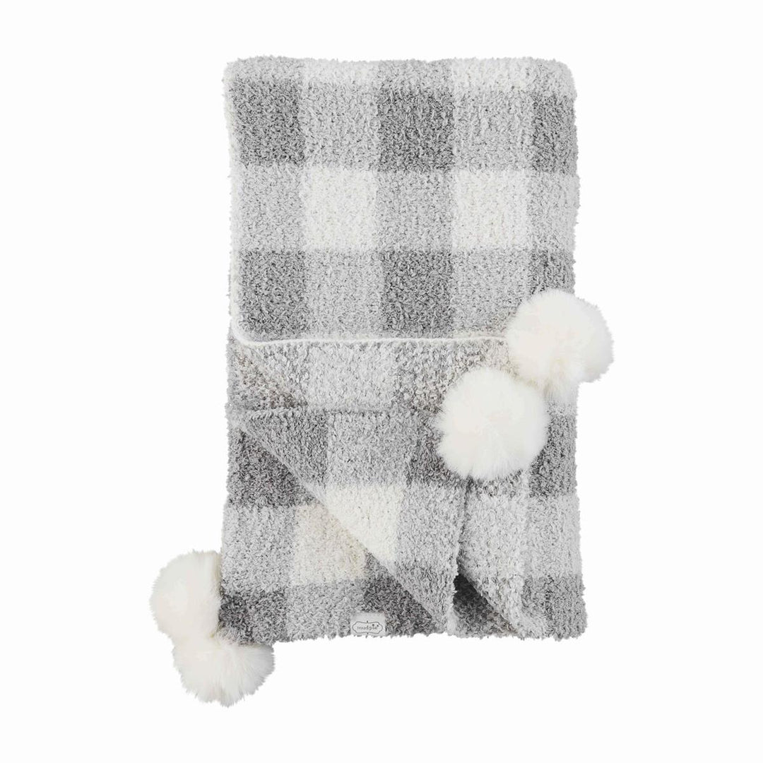 Gingham Baby Blanket in Grey - Brinhdeeks