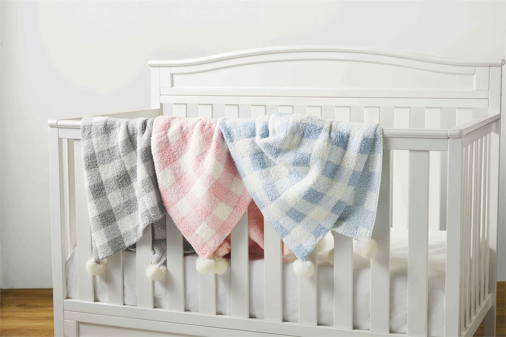 Gingham Baby Blanket in Pink - Brinhdeeks